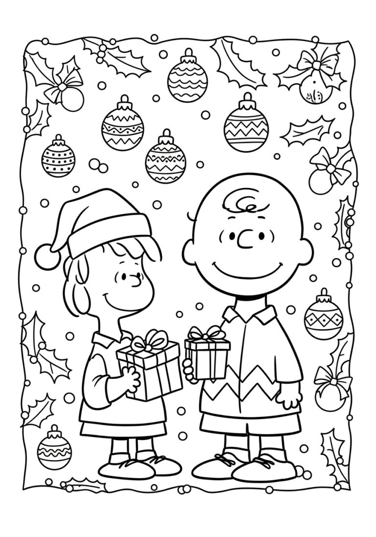 Charlie Brown Christmas Coloring Page For Festive Fun in Charlie Brown Christmas Free Printable