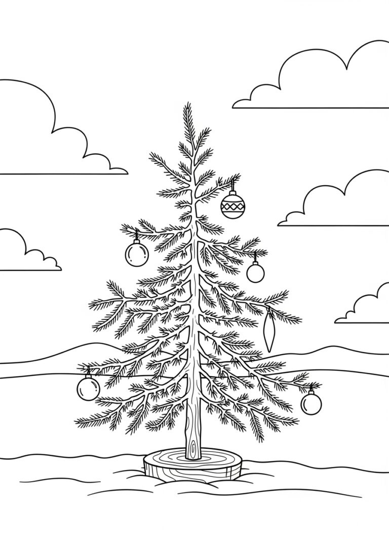 Charlie Brown Christmas Tree Coloring Page For Kids for Charlie Brown Christmas Tree Printable