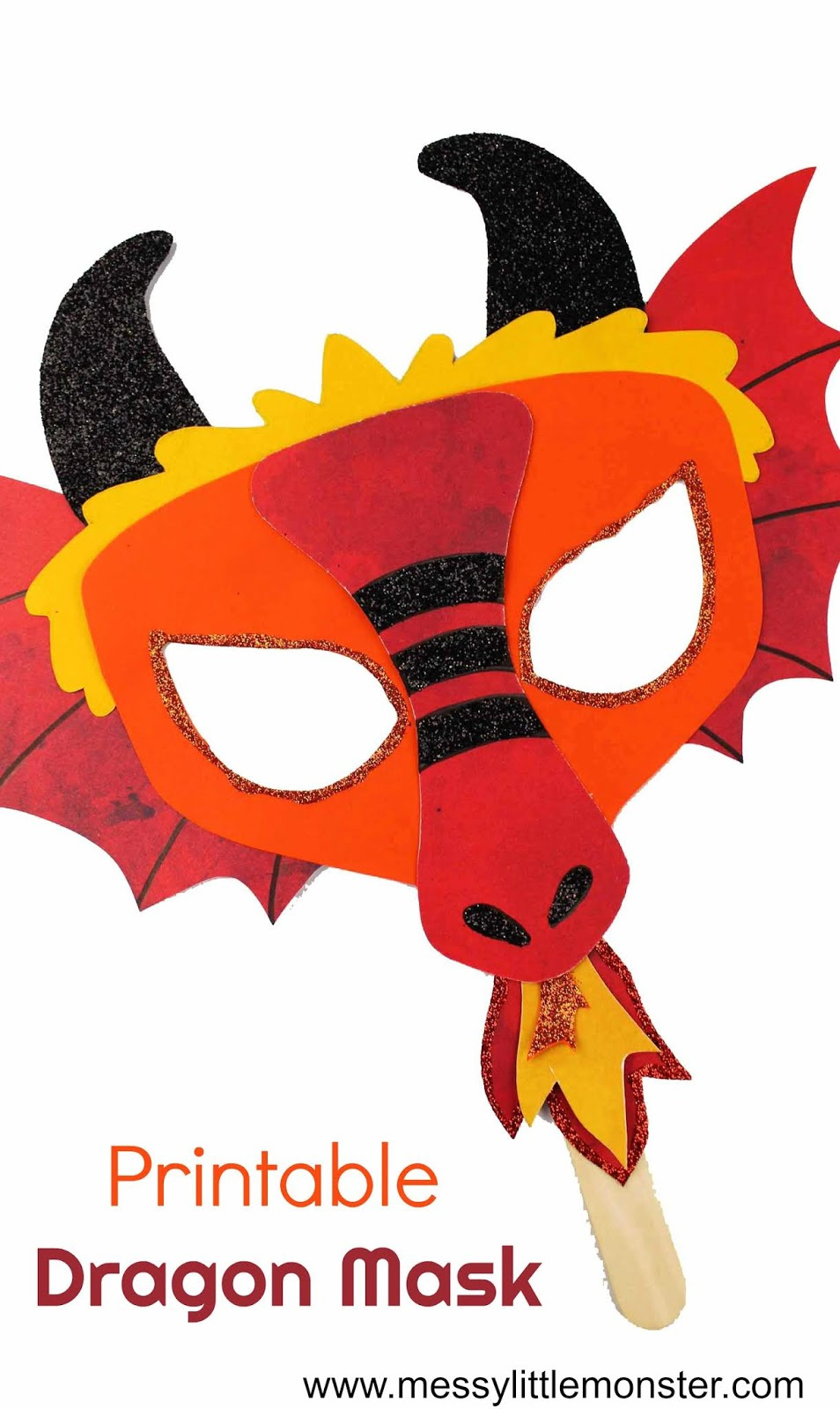Chinese Dragon Mask - A Fun Printable Dragon Craft - Messy Little intended for Chinese New Year Mask Printable