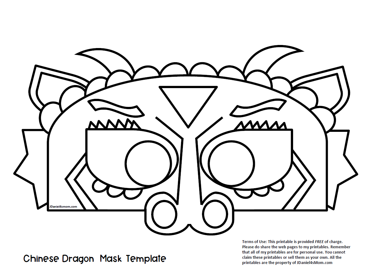 Chinese Dragon Mask Printable Coloring Activity - Jdaniel4S Mom in New Year Mask Printable