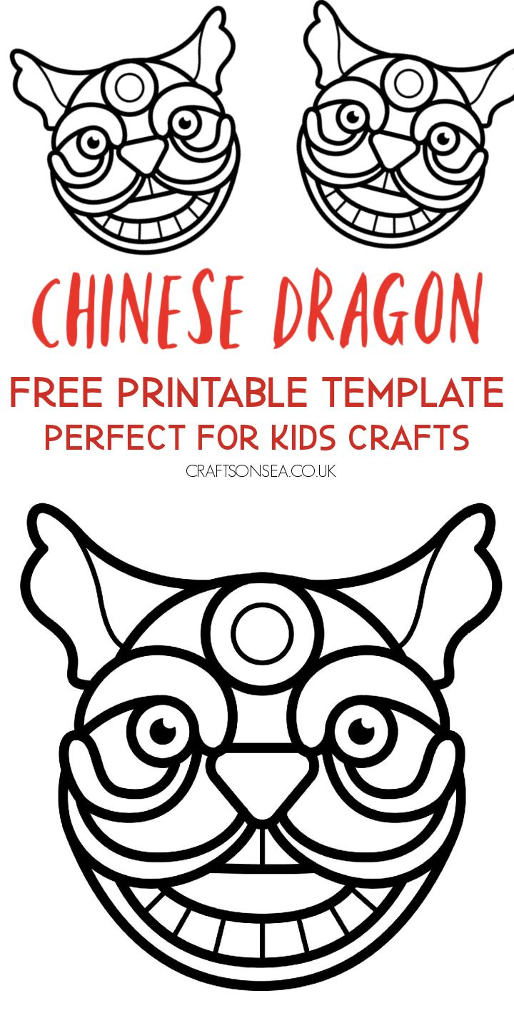 Chinese Dragon Template (Free Printable) - Crafts On Sea regarding Chinese New Year Dragon Craft Free Printable