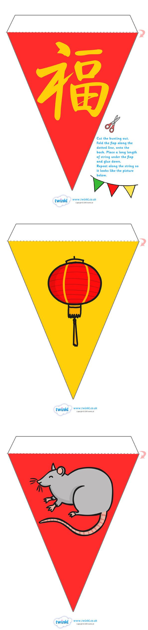 Chinese New Year Bunting for Chinese New Year Bunting Printable
