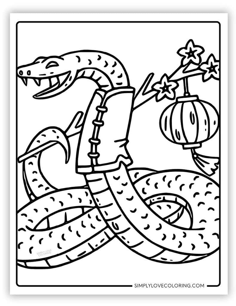 Chinese New Year Coloring Pages (Free Pdf Printables) - Simply for Chinese New Year Snake Printables