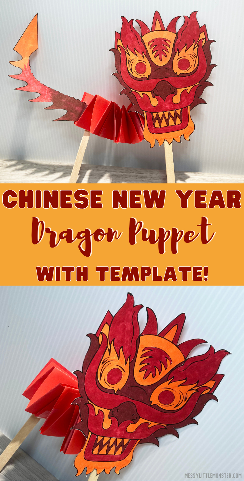 Chinese New Year Dragon Puppet (With Template!) - Messy Little Monster pertaining to Free Printable Chinese New Year Dragon