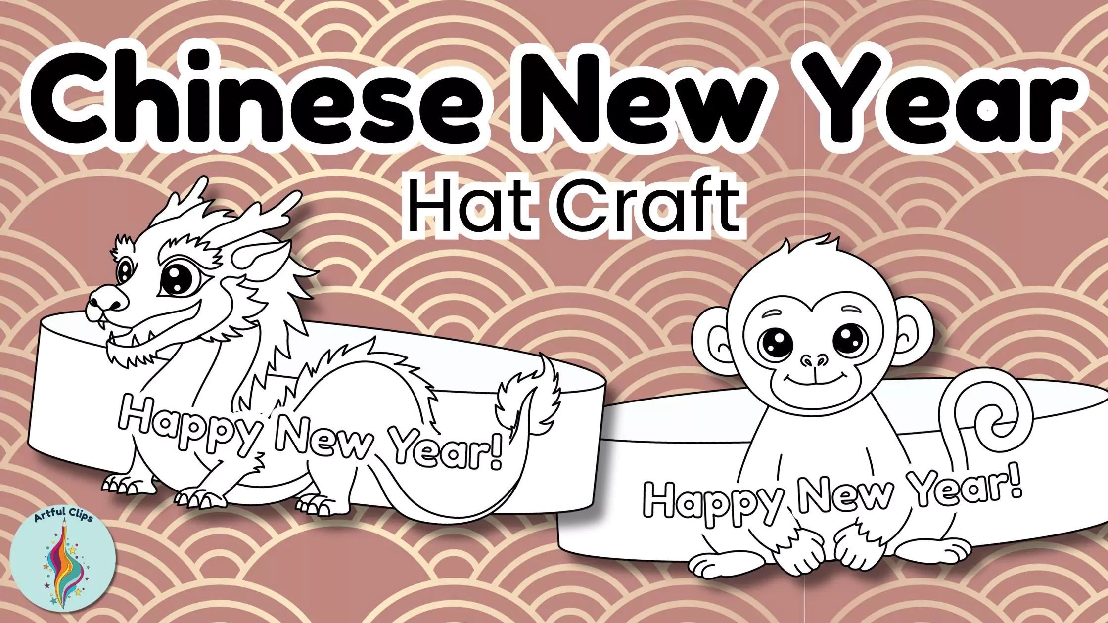 Chinese New Year Hat Templates, Zodiac Animals Craft with Chinese New Year Headband Printable