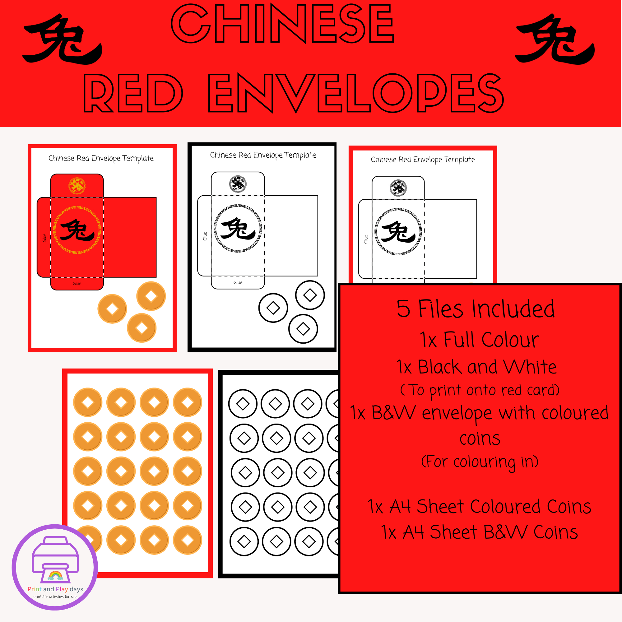 Chinese New Year Lucky Red Money Envelope Template With Chinese inside Chinese New Year Envelopes Printable