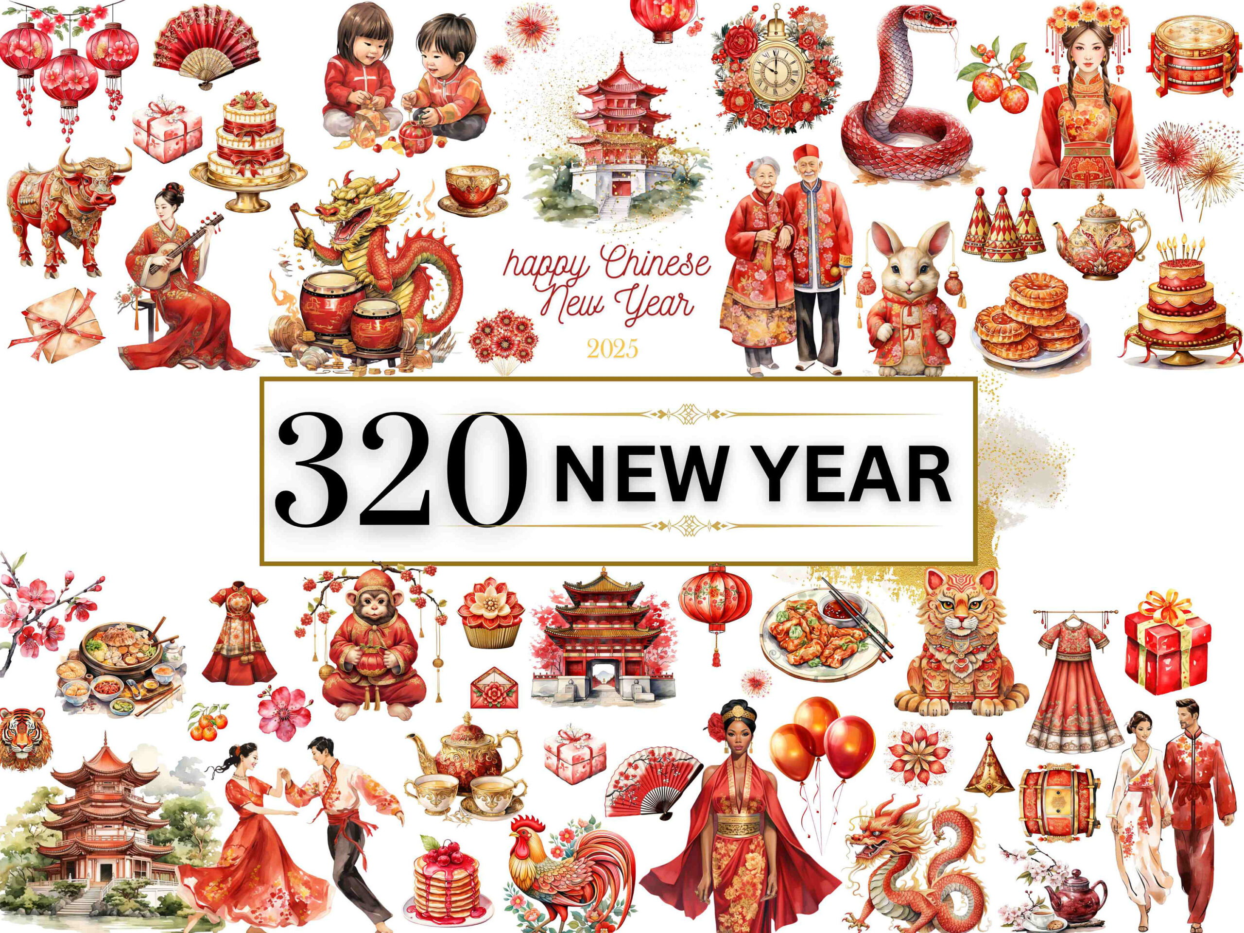 Chinese New Year Stickers - Etsy for Printable Chinese New Year Stickers