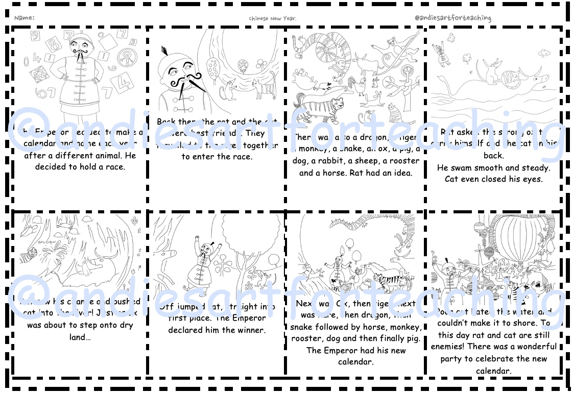 Chinese New Year: The Great Race Reading Task - Read & Sequence with regard to Chinese New Year Story Printable