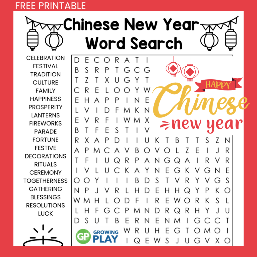 Chinese New Year Word Search - Free Printable - Growing Play pertaining to Free Printable Chinese New Year Word Search