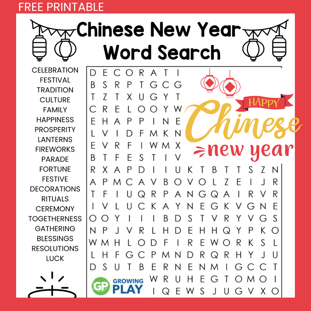 Chinese New Year Word Search - Free Printable - Growing Play throughout Chinese New Year Word Search Free Printable