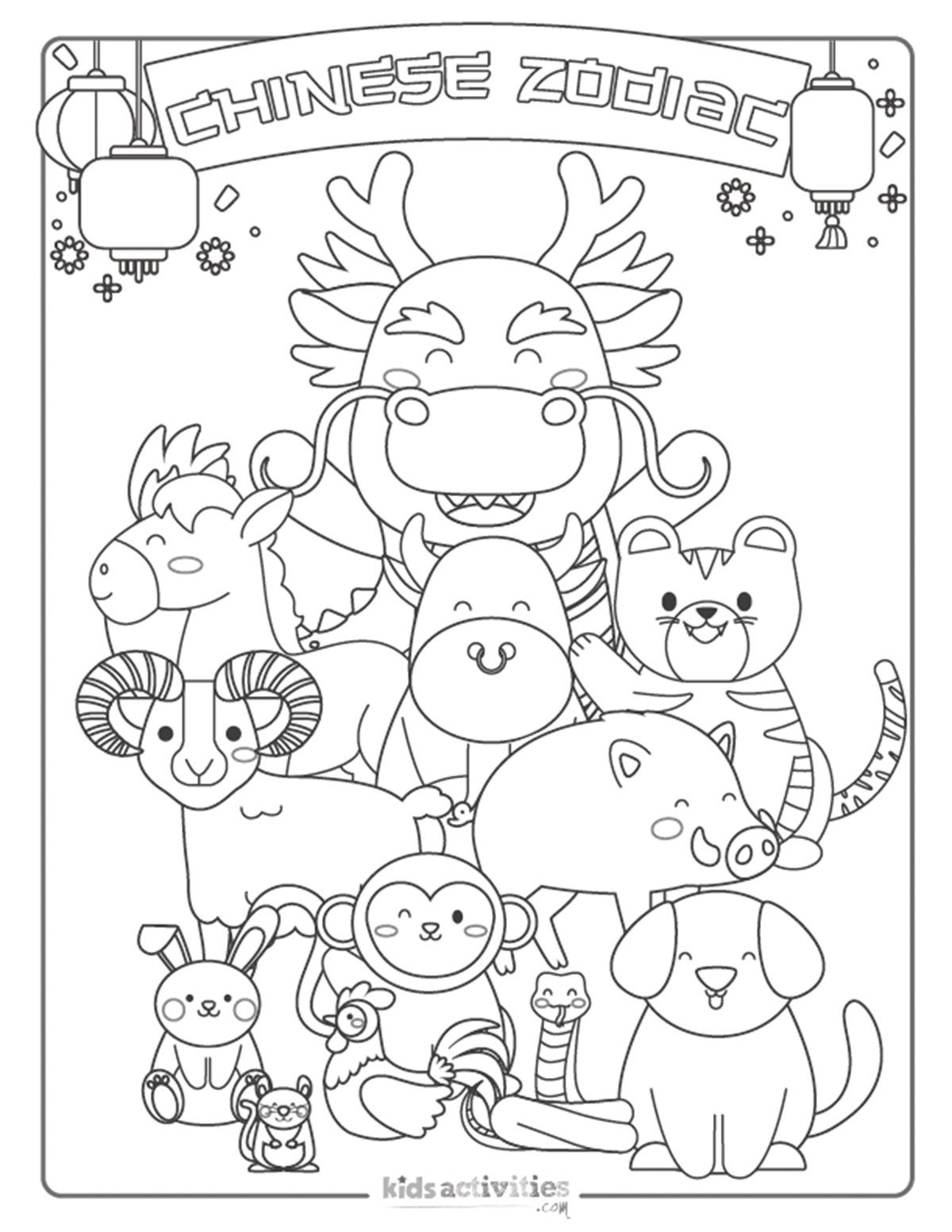Chinese Zodiac Printables To Color | Kids Activities Blog inside Chinese New Year Coloring Pages 2026 Free Printable