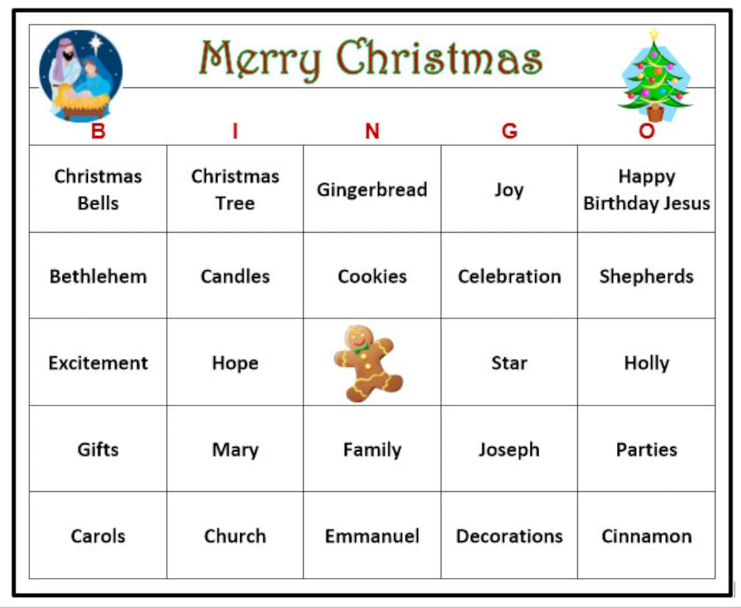 Christian Christmas Bingo Game, Faith-Filled Christmas Fun For The throughout Christmas Bingo Religious Printable