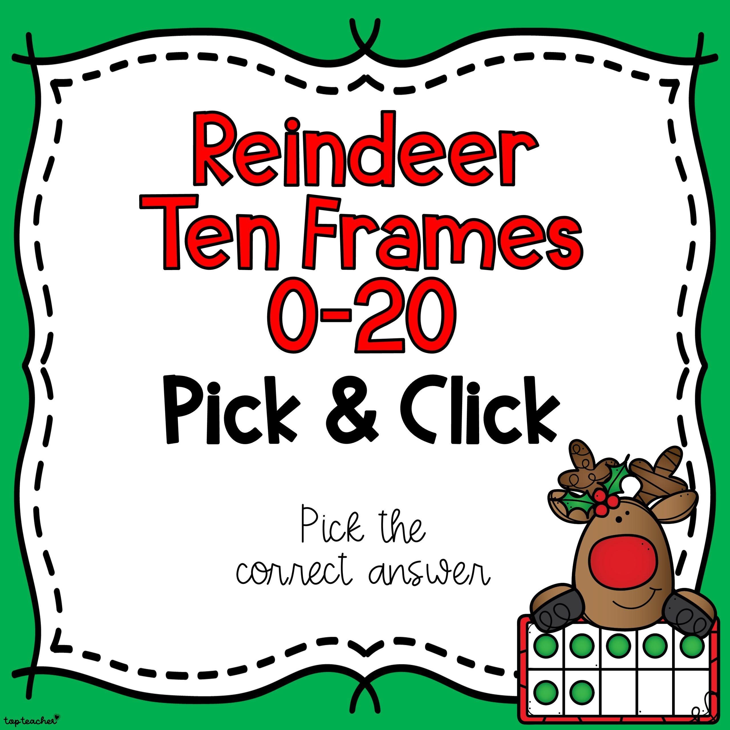 Christmas 0-20 Ten Frames Pick &amp;amp; Click Powerpoint - Top Teacher intended for Christmas Ten Frame Printable