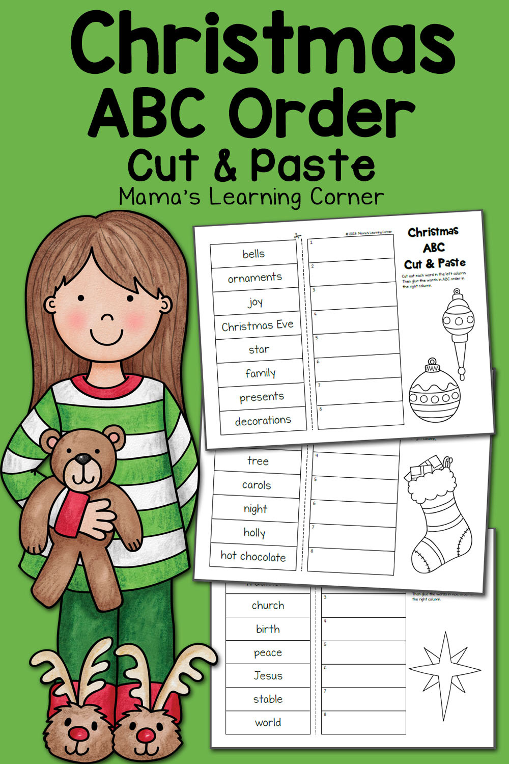 Christmas Abc Order Worksheets: Cut And Paste! - Mamas Learning Corner within Christmas Abc Order Printable