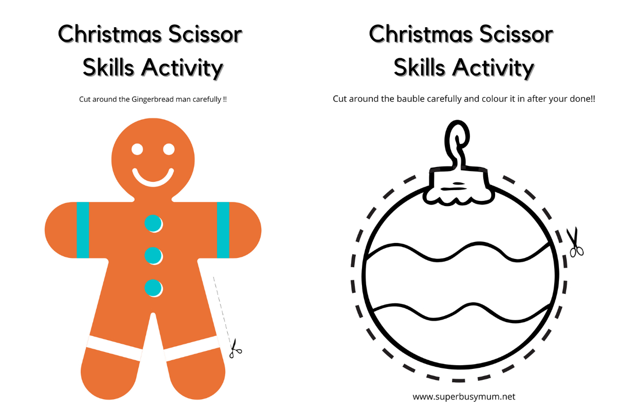 Christmas Activities To Help Boost Scissor Skills For Children with Christmas Cutting Skills Printable
