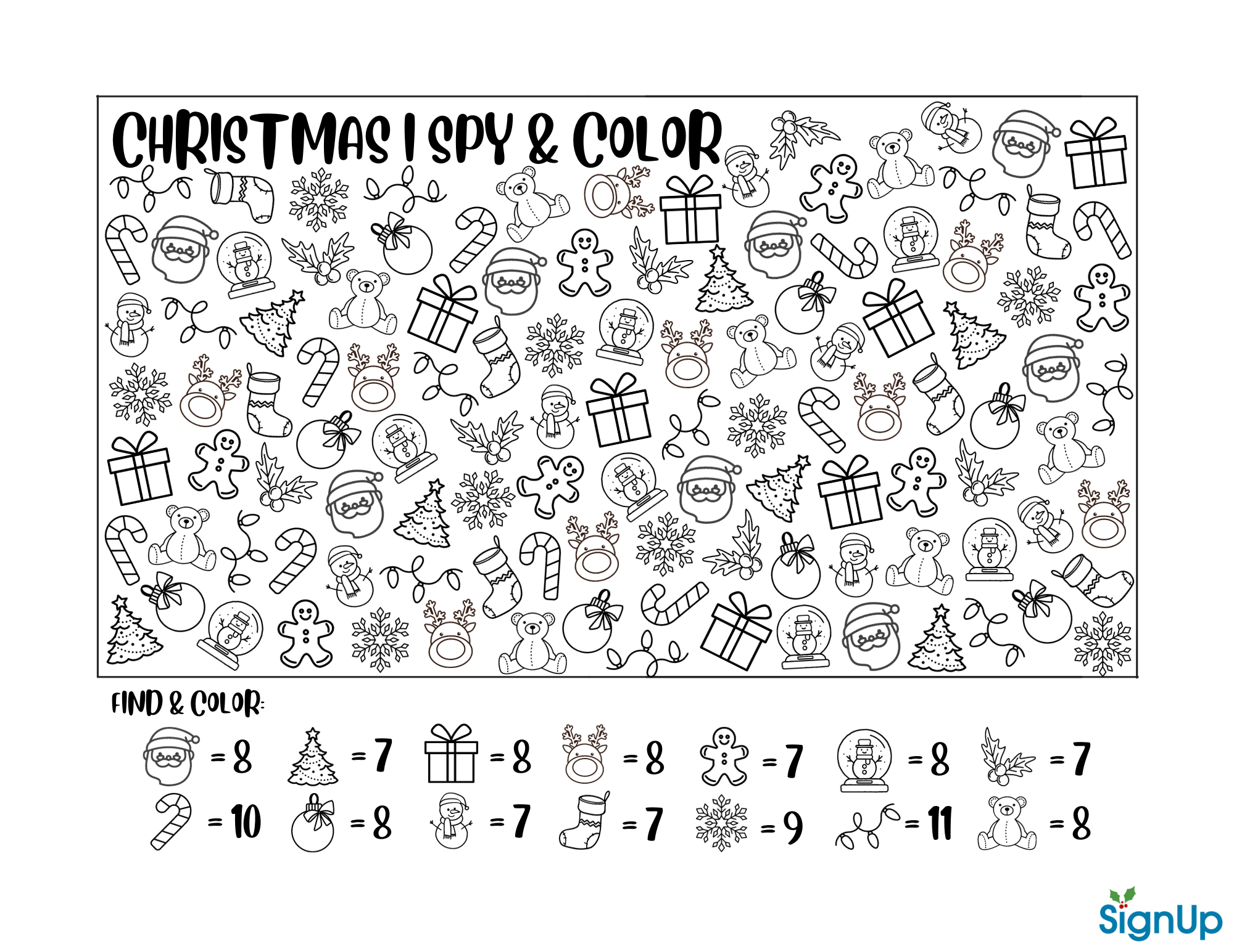 Christmas Activity Sheets & Coloring Pages | Signup in Christmas Search And Find Printable