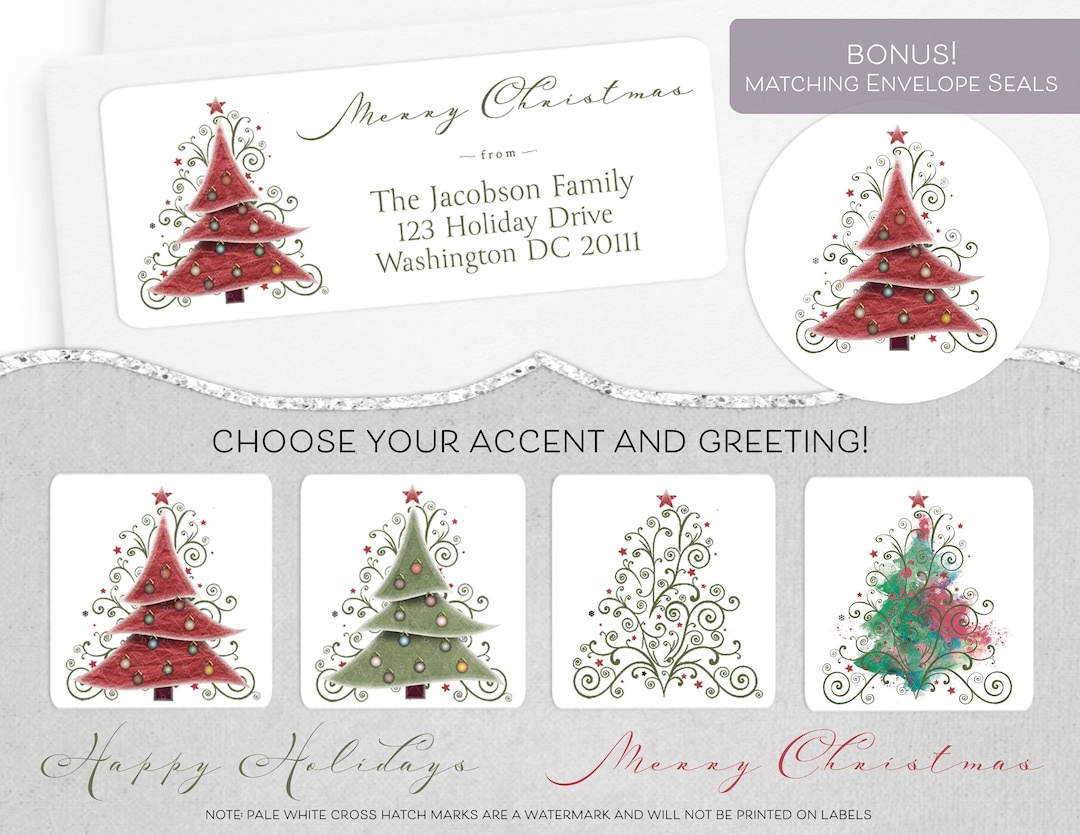 Christmas Address Label, Holiday Address Label, Return Address throughout Printable Christmas Card Labels