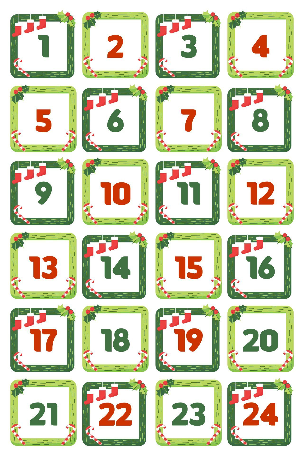 Christmas Advent Numbers - 15 Free Pdf Printables | Printablee with Christmas Numbers Free Printable