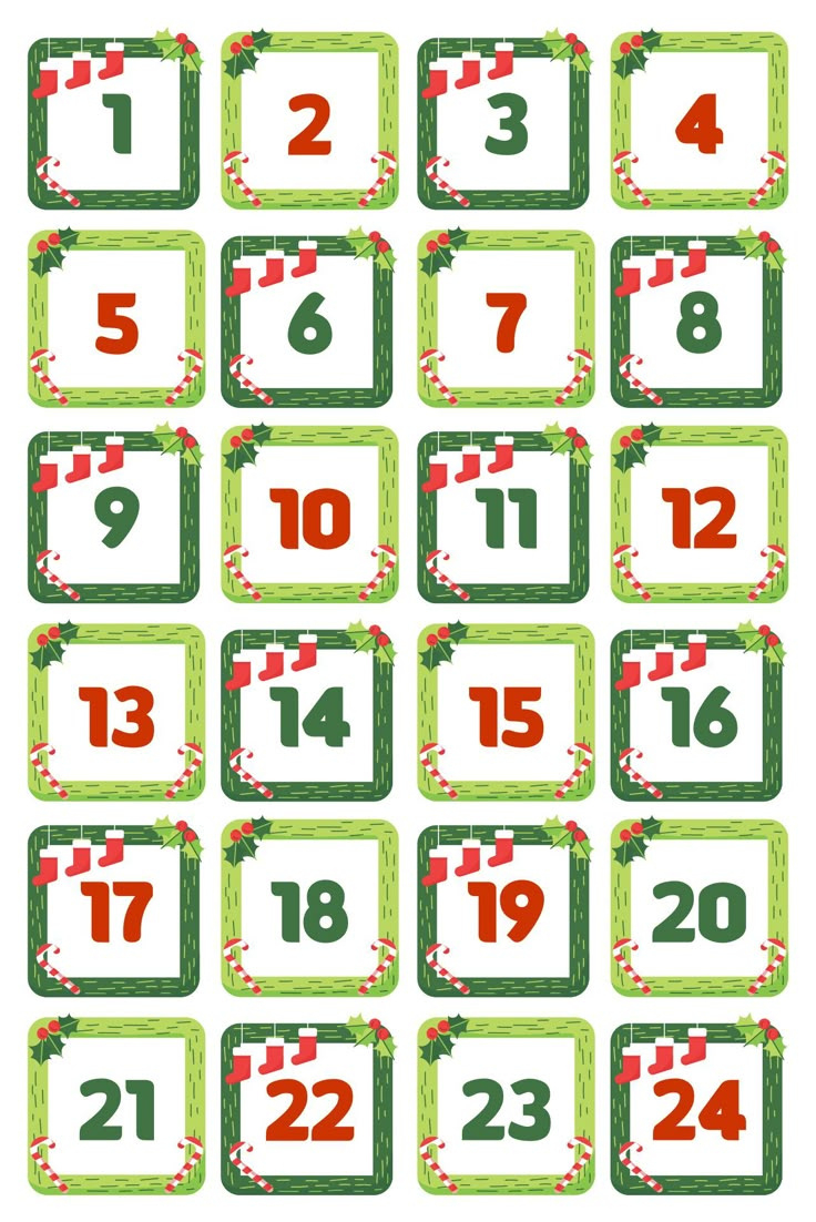 Christmas Advent Numbers - 15 Free Pdf Printables | Printablee with regard to Christmas Advent Numbers Printable