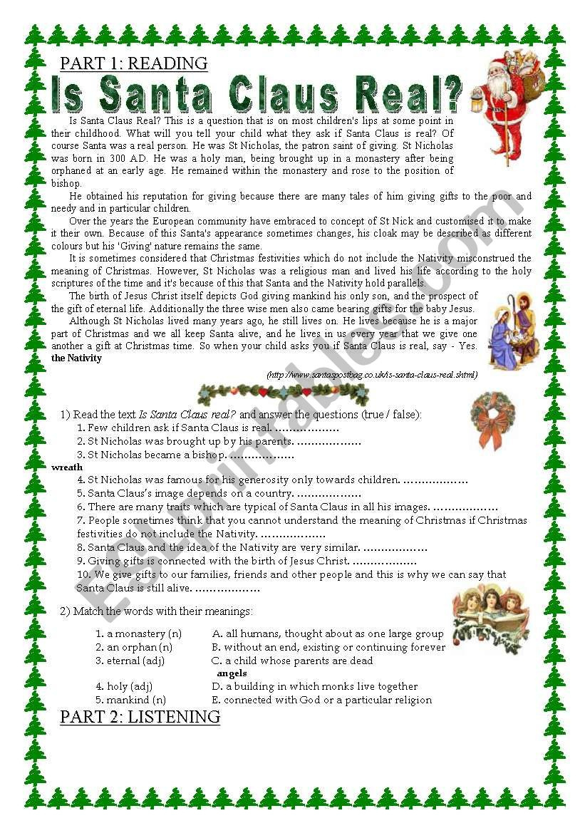 Christmas - All 4 Skills! - Esl Worksheetmarzenka in Adult Christmas Worksheets