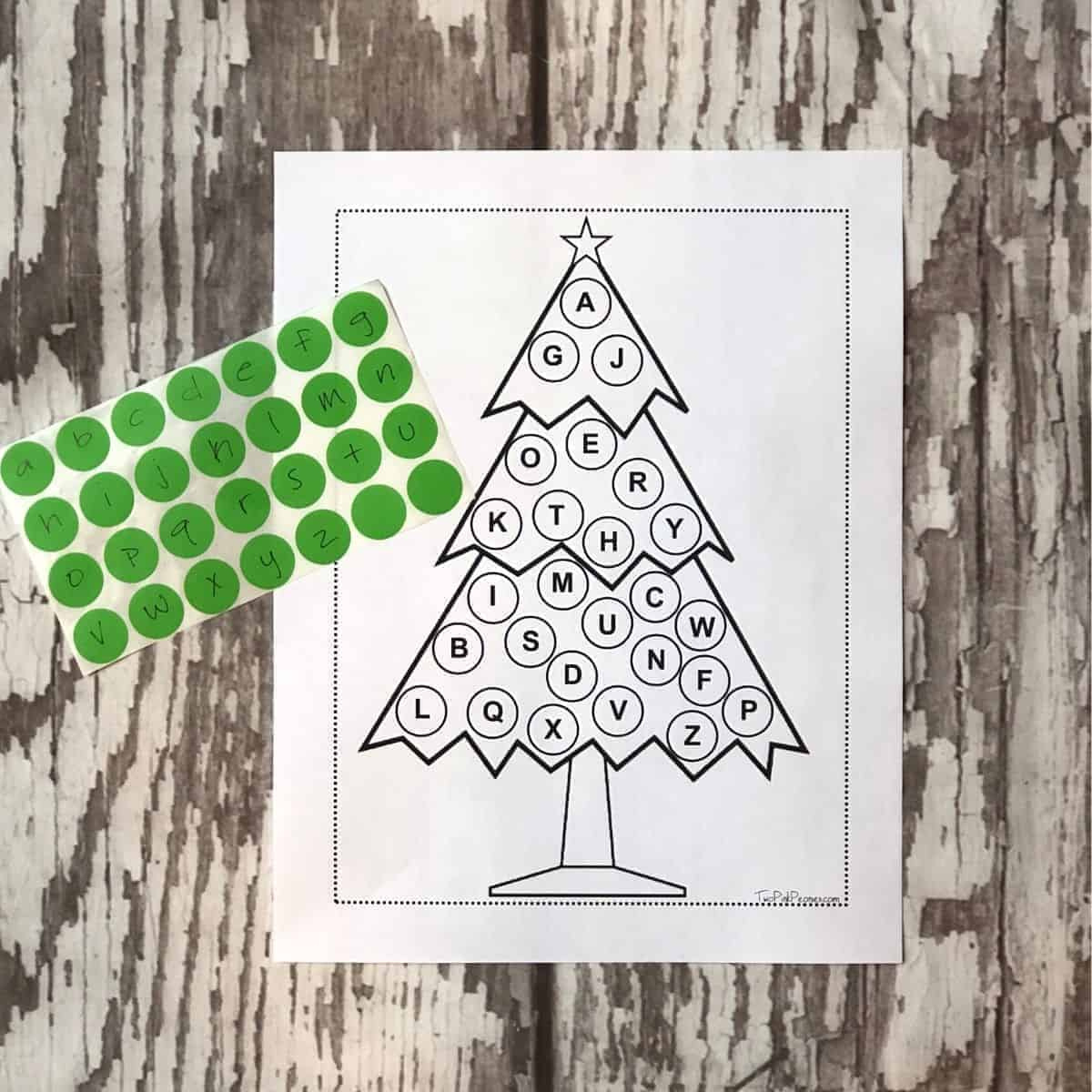 Christmas Alphabet Activity {Totally Free Instant Download} for Alphabet Christmas Tree Printable