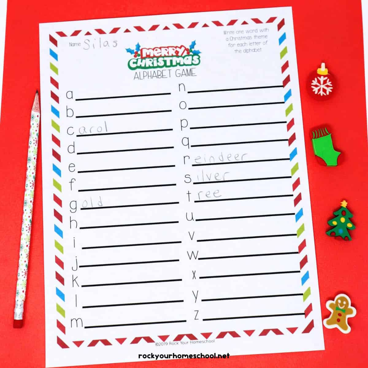 Christmas Alphabet Game For Easy Holiday Fun (Free Printable) with regard to Christmas Alphabet Game Printable