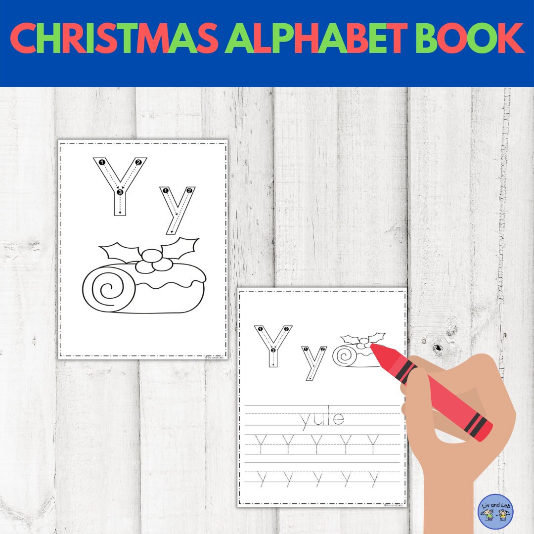 Christmas Alphabet Handwriting- Abc Of Christmas- Kids Coloring with regard to Christmas Alphabet Book Printable