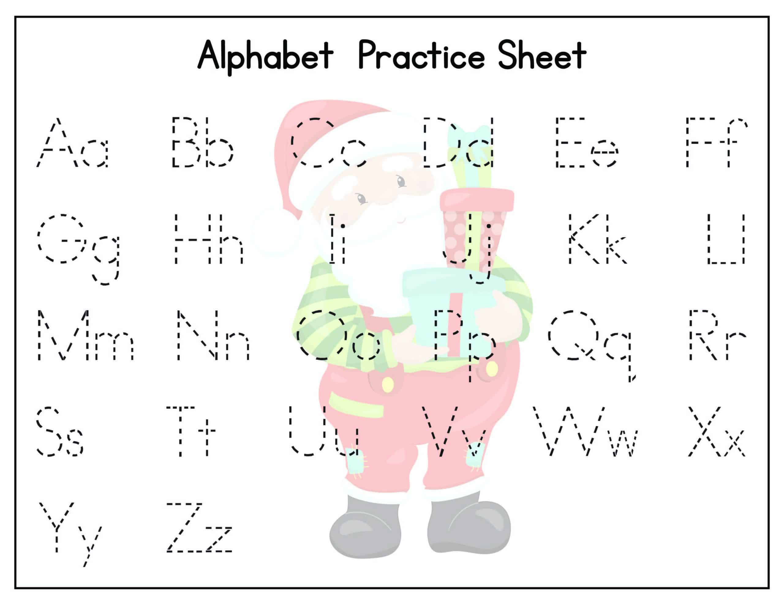 Christmas Alphabet Tracing Worksheets - Kids Activity Zone throughout Christmas Alphabet Worksheets Printable