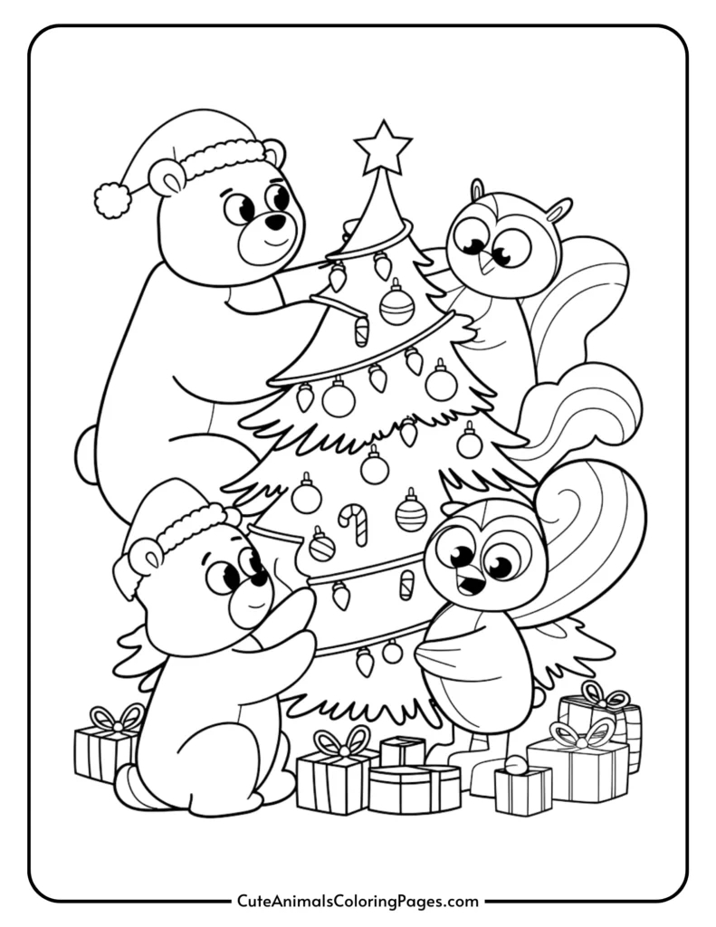 Christmas Animal Coloring Pages (8 Free Pdf Printable Pages throughout Christmas Animals Coloring Pages Printable