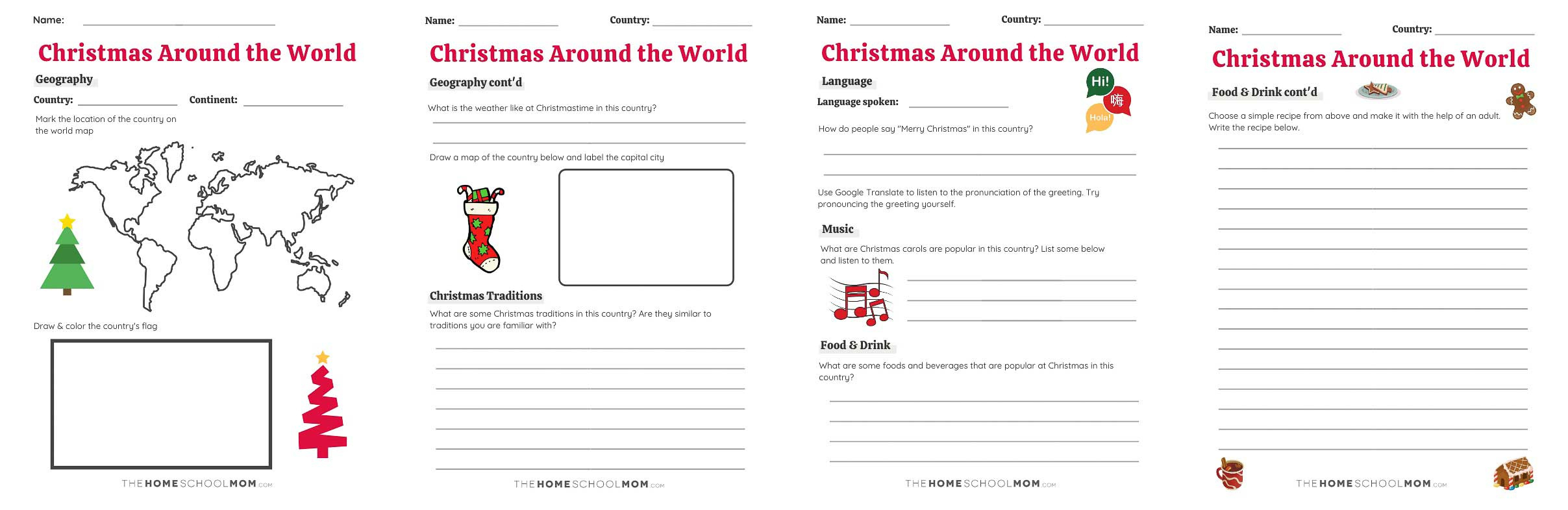 Christmas Around The World For Kids (With Printable) with regard to Christmas in Other Countries Worksheets