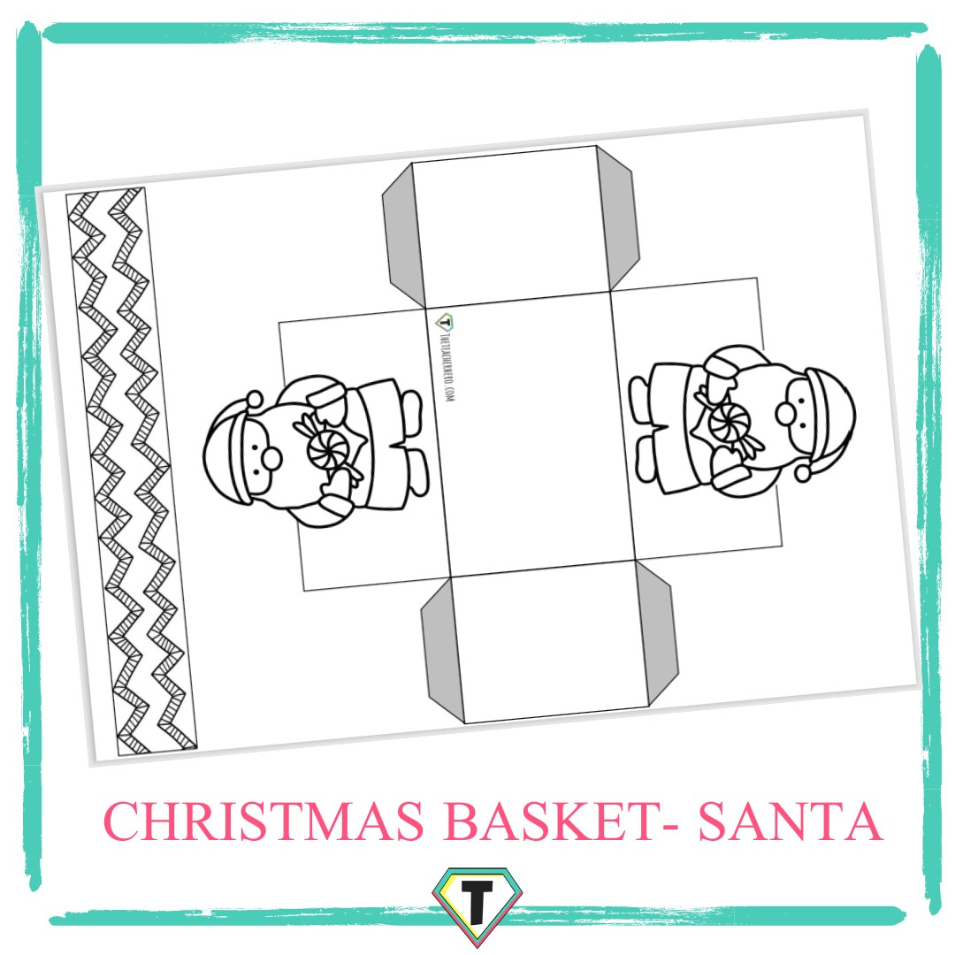 Christmas Basket Craft- (Santa) - The Teacher Hero with Christmas Basket Templates Printable