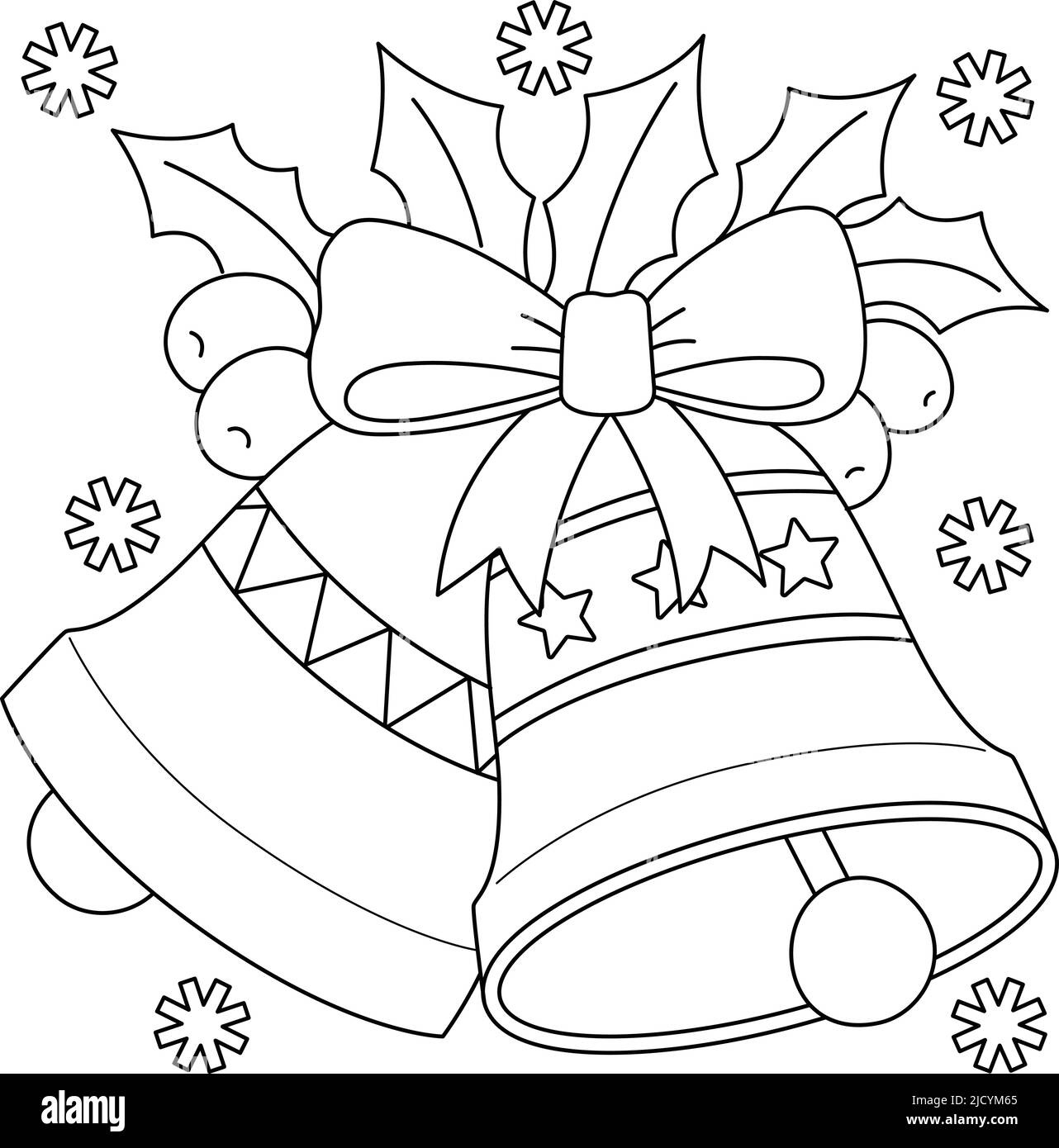 Christmas Bell Coloring Page For Kids Stock Vector Image & Art - Alamy with Christmas Bells Pictures Printable