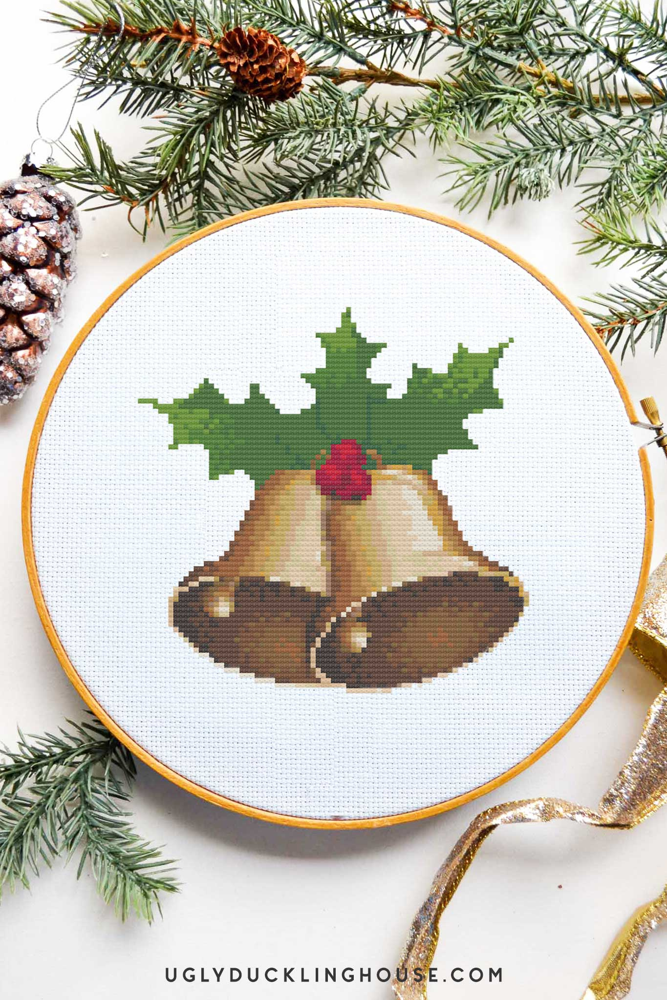 Christmas Bell | Free Cross Stitch Pattern • Ugly Duckling House pertaining to Free Printable Christmas Ornament Cross Stitch Patterns