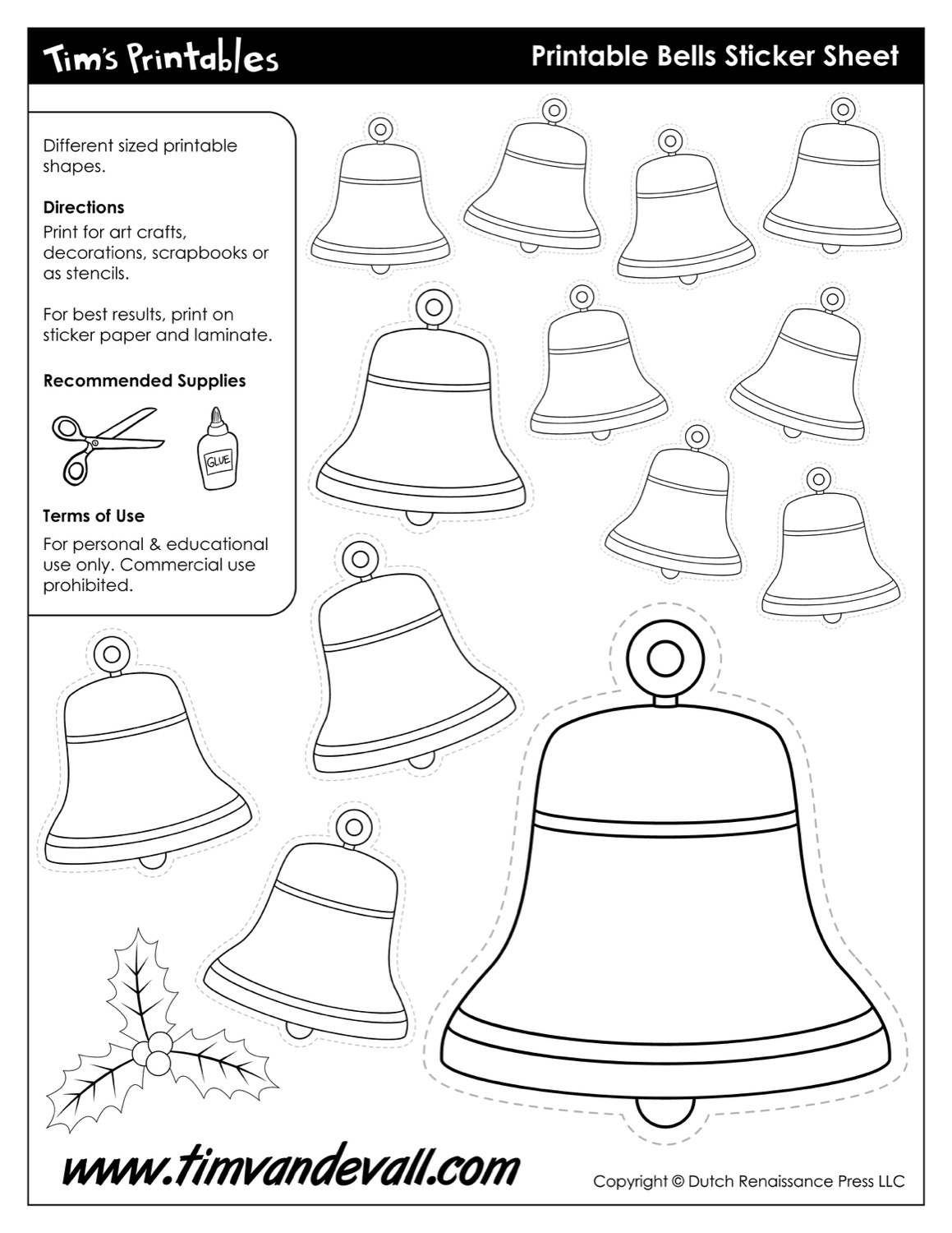 Christmas Bell Templates - Tim'S Printables within Christmas Bell Printable