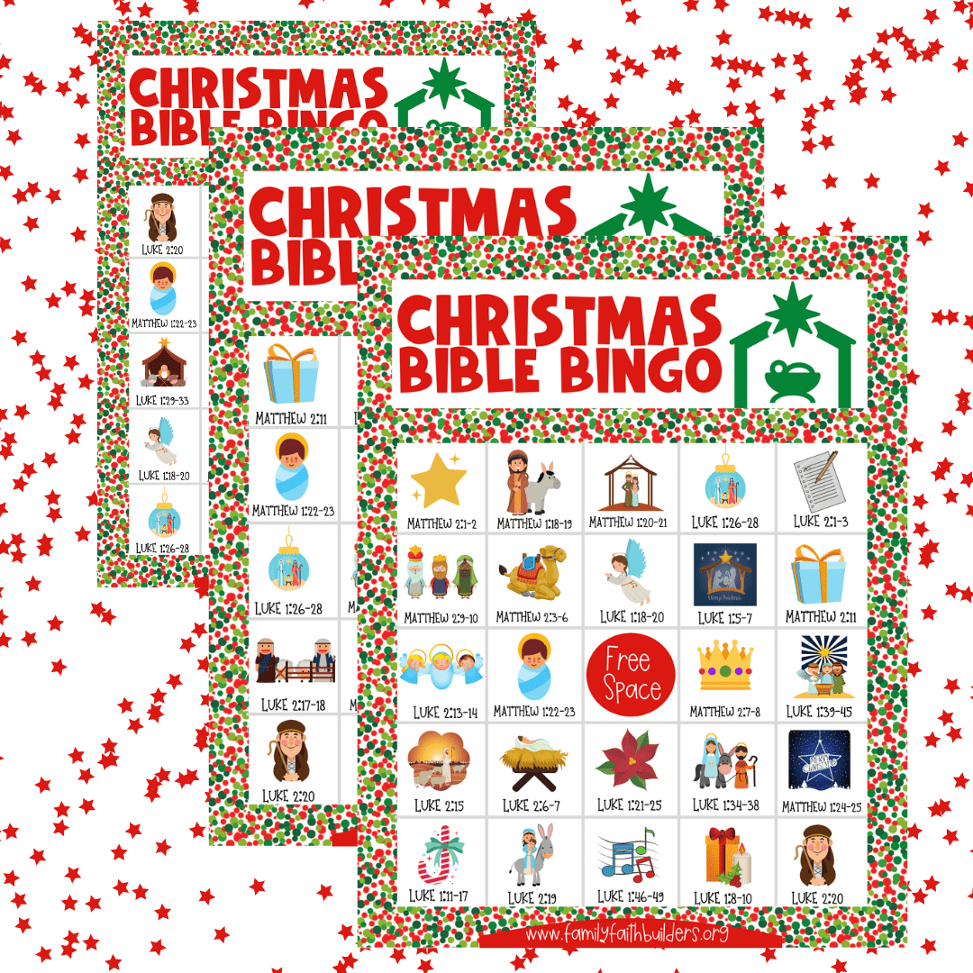 Christmas Bible Bingo - Family Faith Builders in Free Printable Christian Christmas Bingo Card