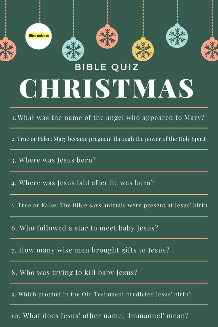 Christmas Bible Quiz in Printable Bible Christmas Trivia Questions and Answers