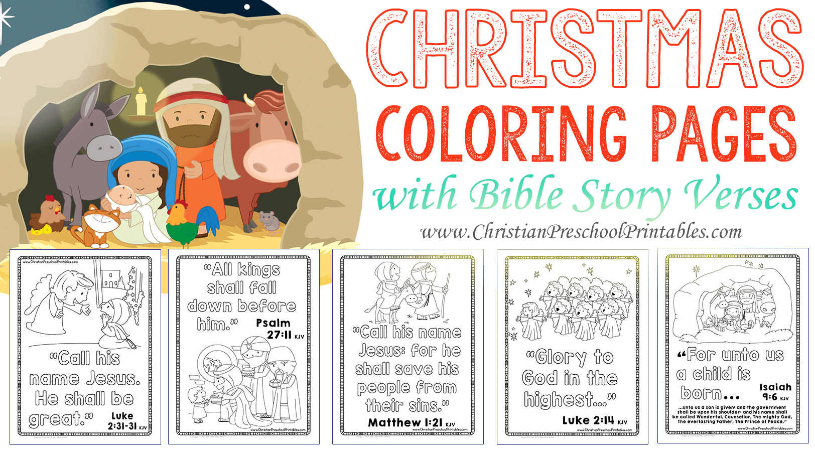 Christmas Bible Verse Printables - Christian Preschool Printables for Bible Story Printable Christmas