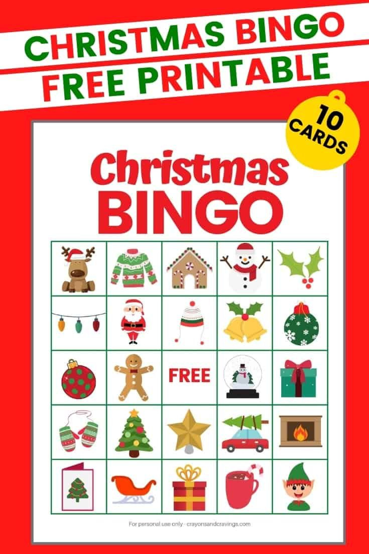 Christmas Bingo - Free Printable Christmas Game With 10 Cards! with regard to Christmas Bingo Game Printable Free