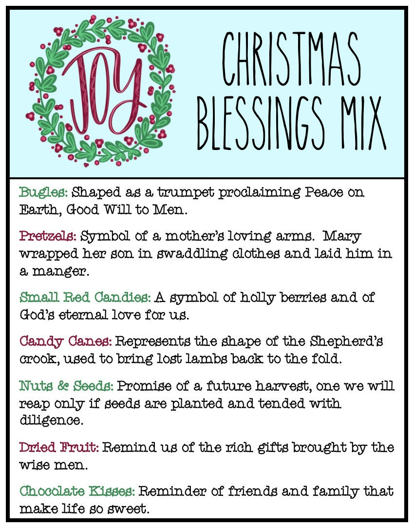 Christmas Blessings Mix Printable Tags - Etsy Israel within Christmas Blessing Mix Printable
