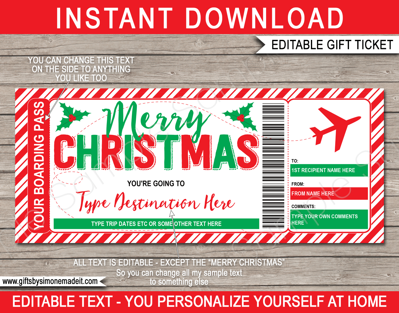 Christmas Boarding Pass Template in Free Printable Christmas Boarding Pass
