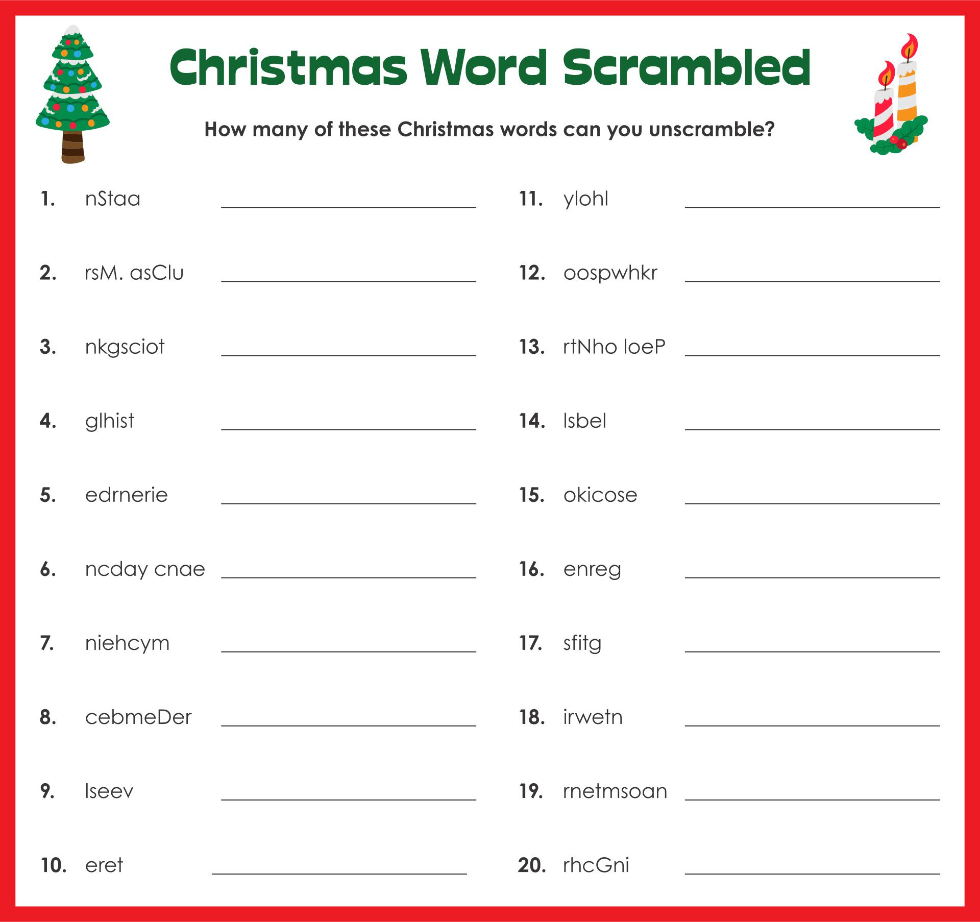 Christmas Brain Teasers - 15 Free Pdf Printables | Printablee with Christmas Brain Games Printable