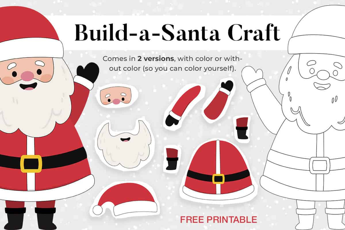 Christmas Build-A-Santa Craft | Mrs. Merry within Build A Santa Printable