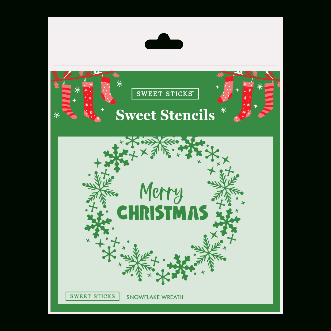 Christmas Cake Snowflake Wreath Stencilsweet Sticks - Miss Biscuit in Christmas Cake Stencils Printable