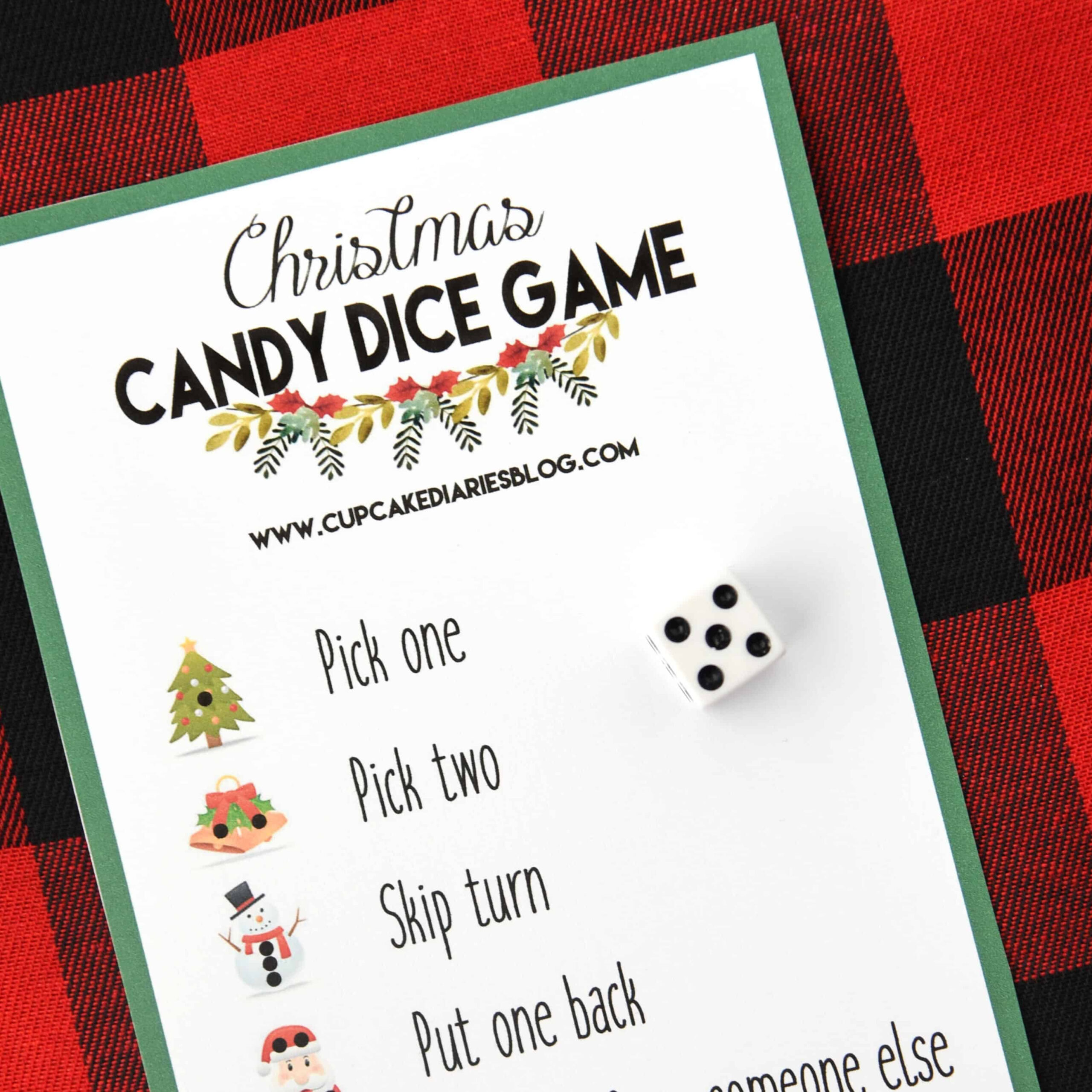 Christmas Candy Dice Game - Printable Game For Kids - Cupcake Diaries with regard to Christmas Candy Dice Game Printable Free
