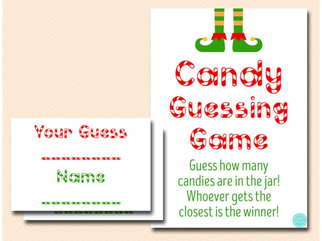 Christmas Candy Guessing Game Printable, Guess How Many Candies In regarding Christmas Guess How Many in the Jar Printable