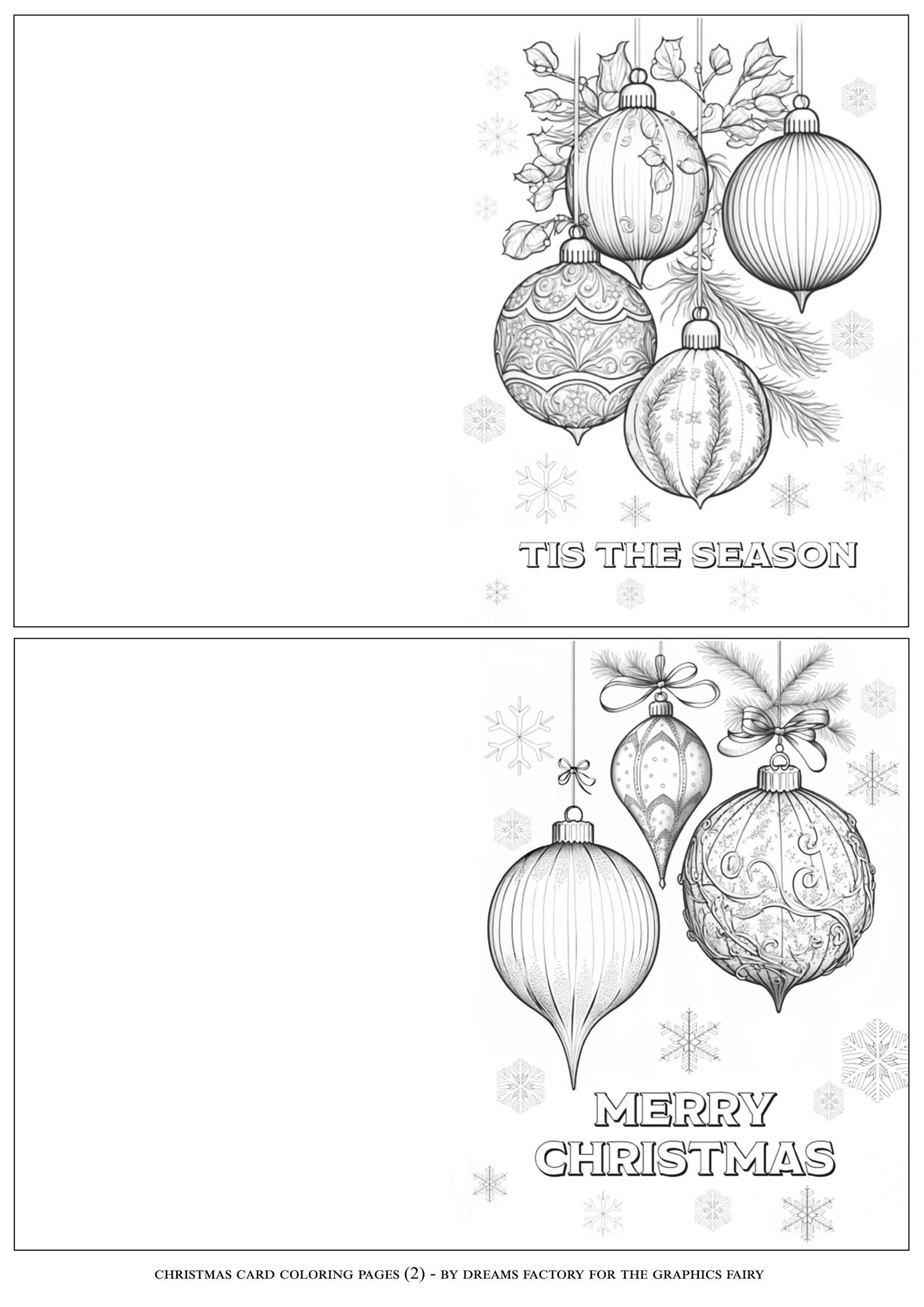 Christmas Card Coloring Pages! - The Graphics Fairy pertaining to Free Printable Christmas Card Black And White