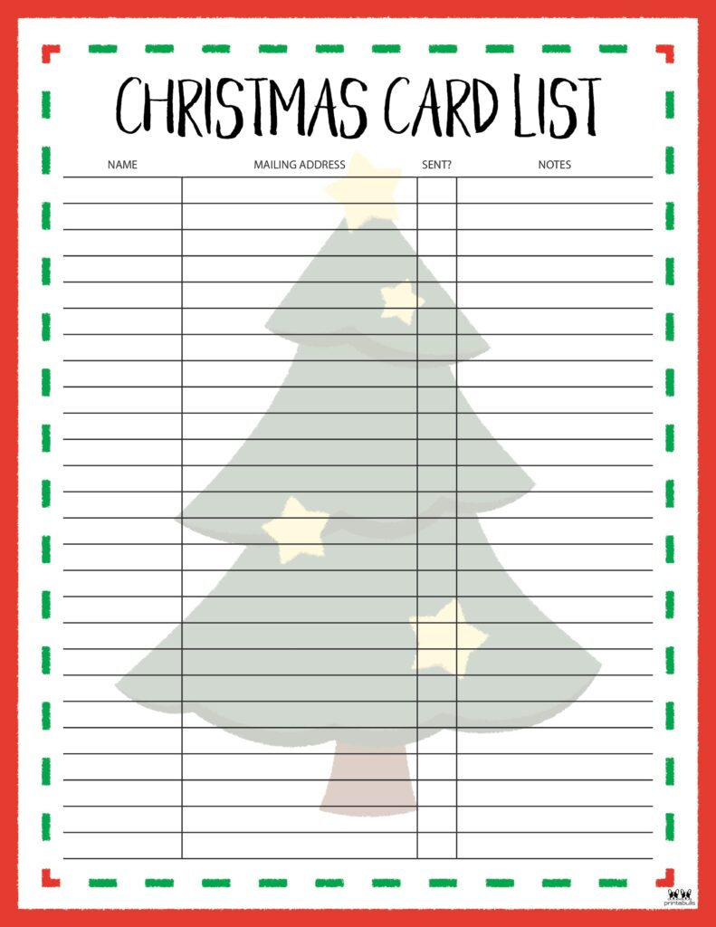 Christmas Card Record Book Address Books With Alphabet Tabs for Christmas Card List Address Book Template