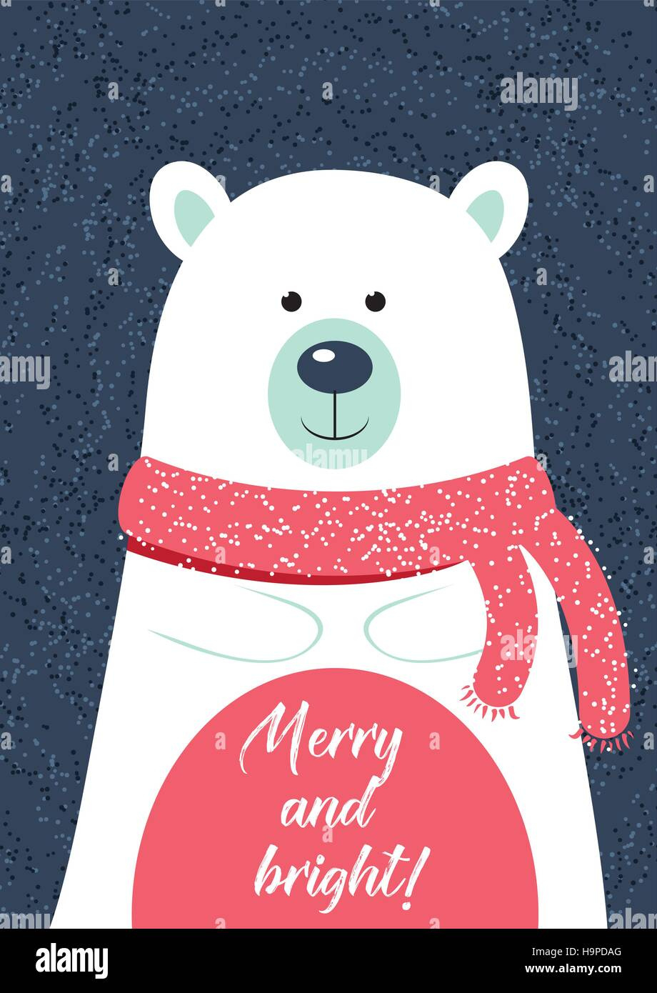 Christmas Card Template. Illustration With Polar Bear. New Year with regard to Christmas Polar Bear Printable
