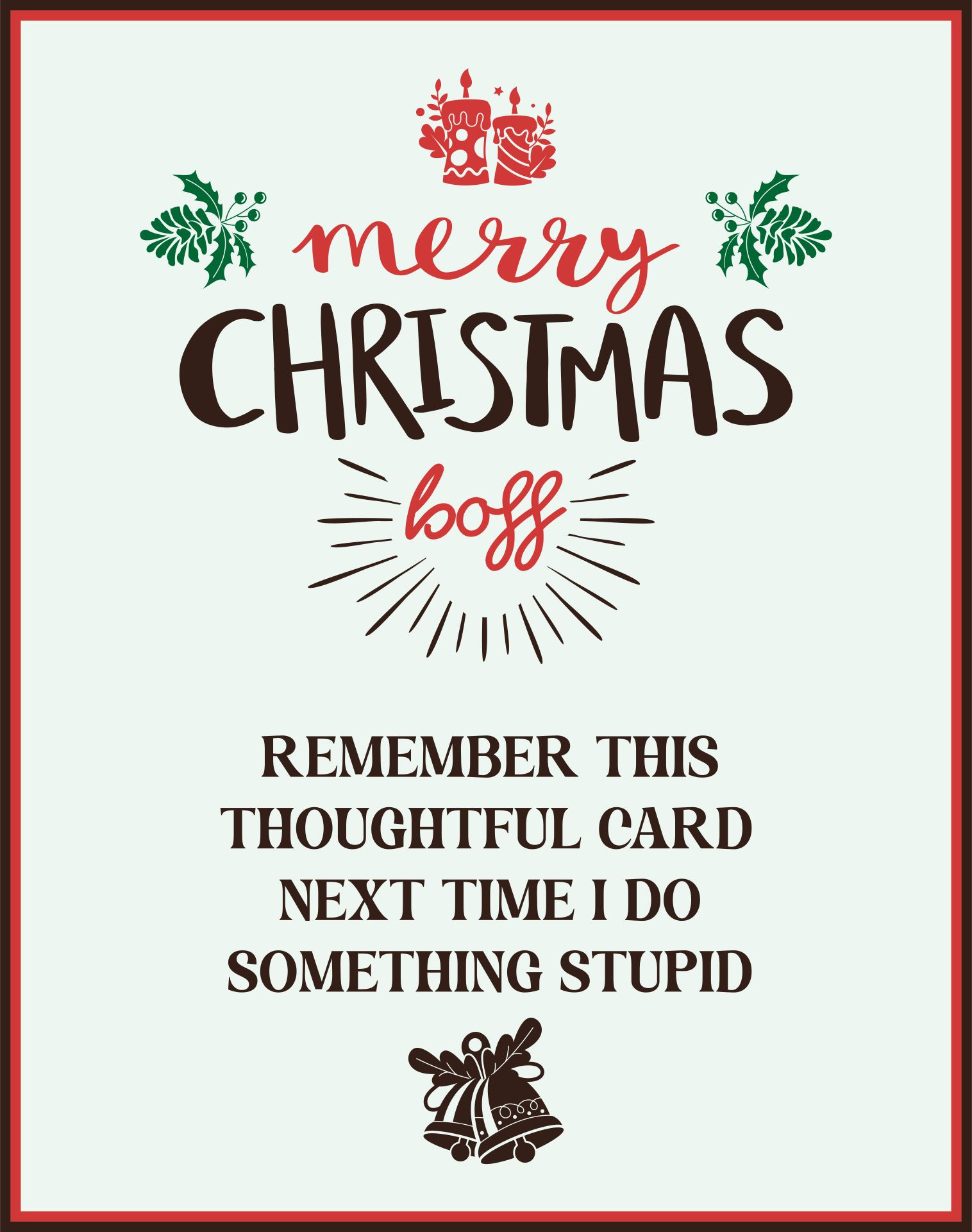 Christmas Cards For Boss - 11 Free Pdf Printables | Printablee within Free Printable Christmas Card For Boss