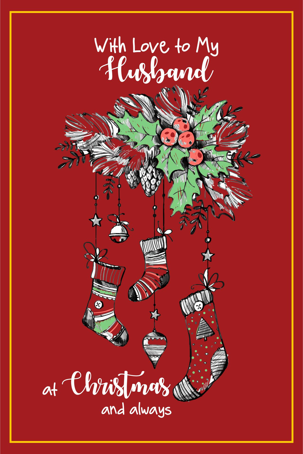 Christmas Cards For Him Romantic - 10 Free Pdf Printables | Printablee regarding Free Printable Christmas Card For My Husband